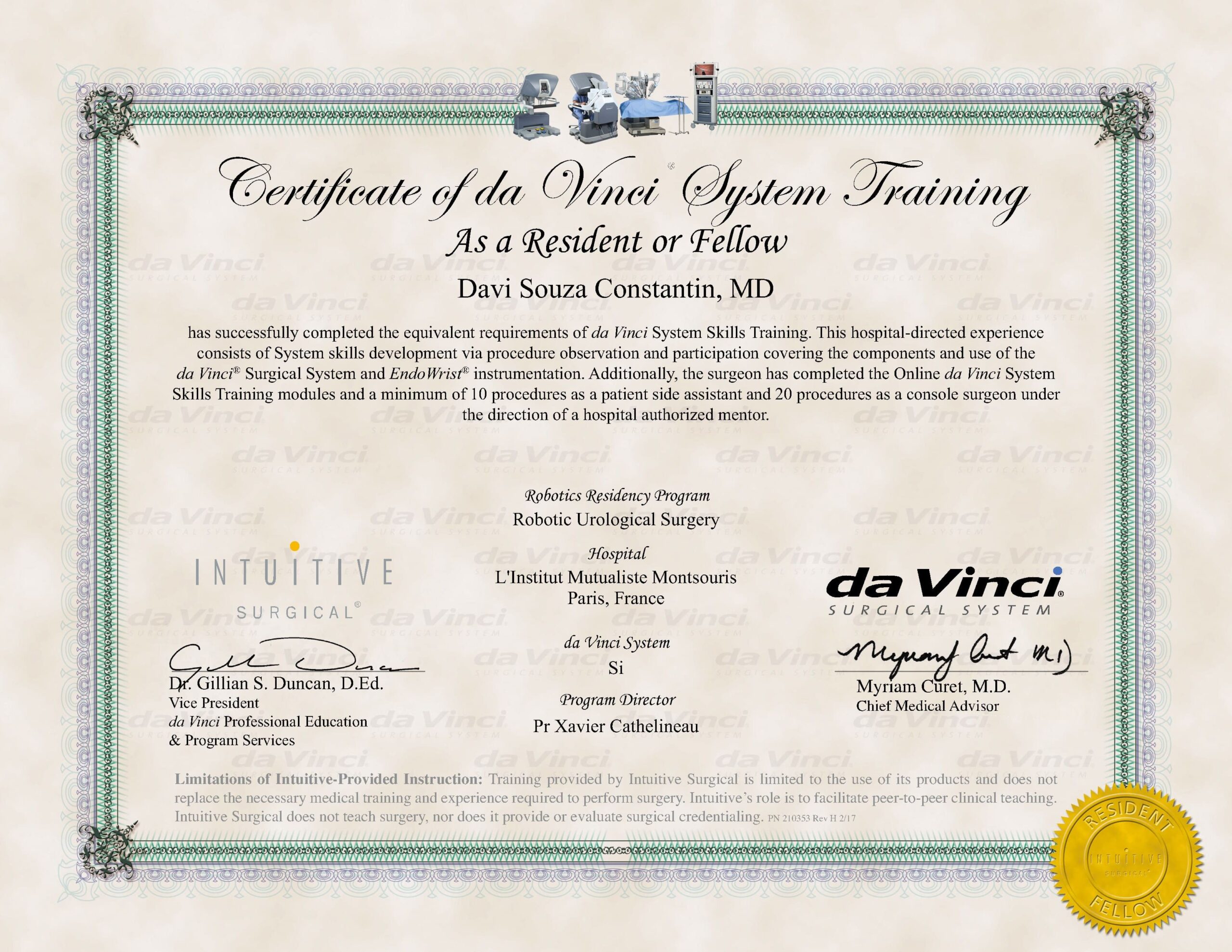 Certificate Robotic Surgery